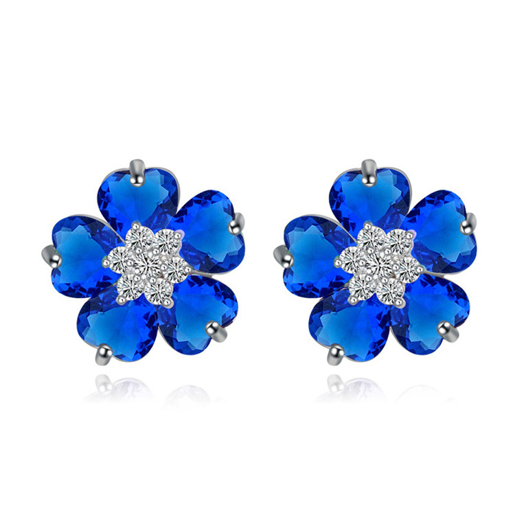 Oorbellen Flower Blue